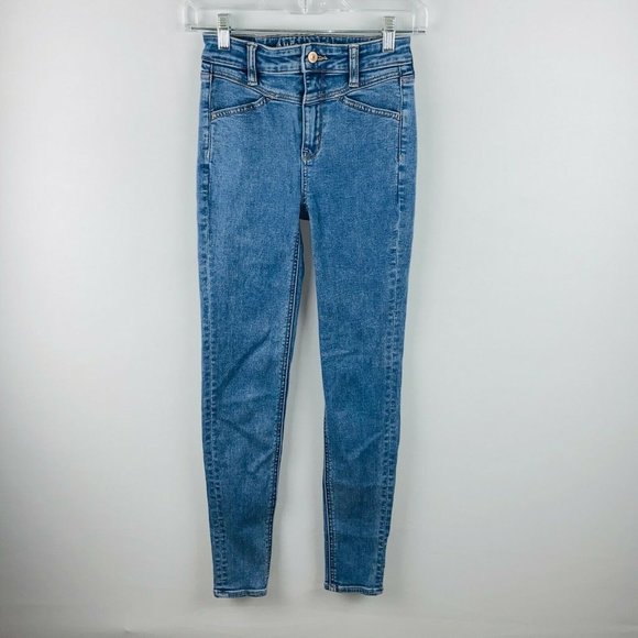American Eagle AE Super Hi Rise Jegging Next Level Stretch 0 R - Picture 1 of 9